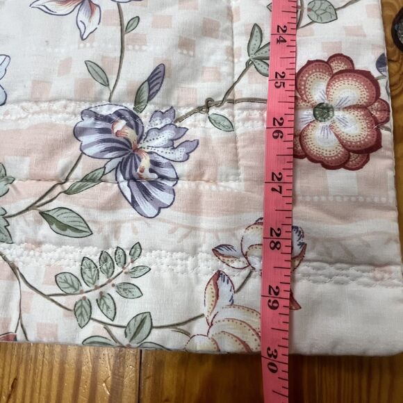 2 Vintage Croscill Floral Pillowcase Shams 30X25” Cottagecore Pink Blue USA 80s - Picture 13 of 14